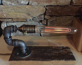 Steampunk Industrial Pipe Lamp- #107 Cigar Lamp