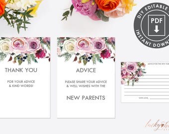 Advice for the New Parents New Parent Advice Cards Printable