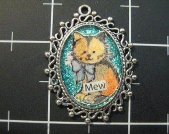 100% Donation Item: Tortie Kitty "Mew" Pendant, All proceeds go to the current selected animal charity