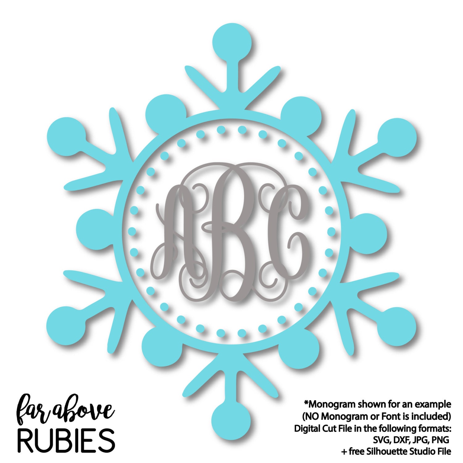 Download Winter Snowflake Monogram Frame (monogram NOT included ...