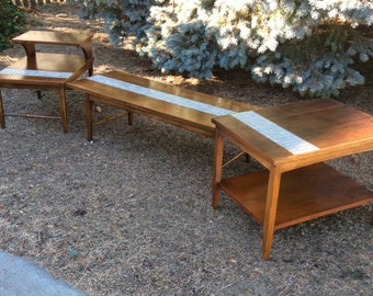 HOLD Mid Century Coffee Table and End Tables - Lane Tile Coffee Table - Lane Tile End Tables - Lane Coffee Table
