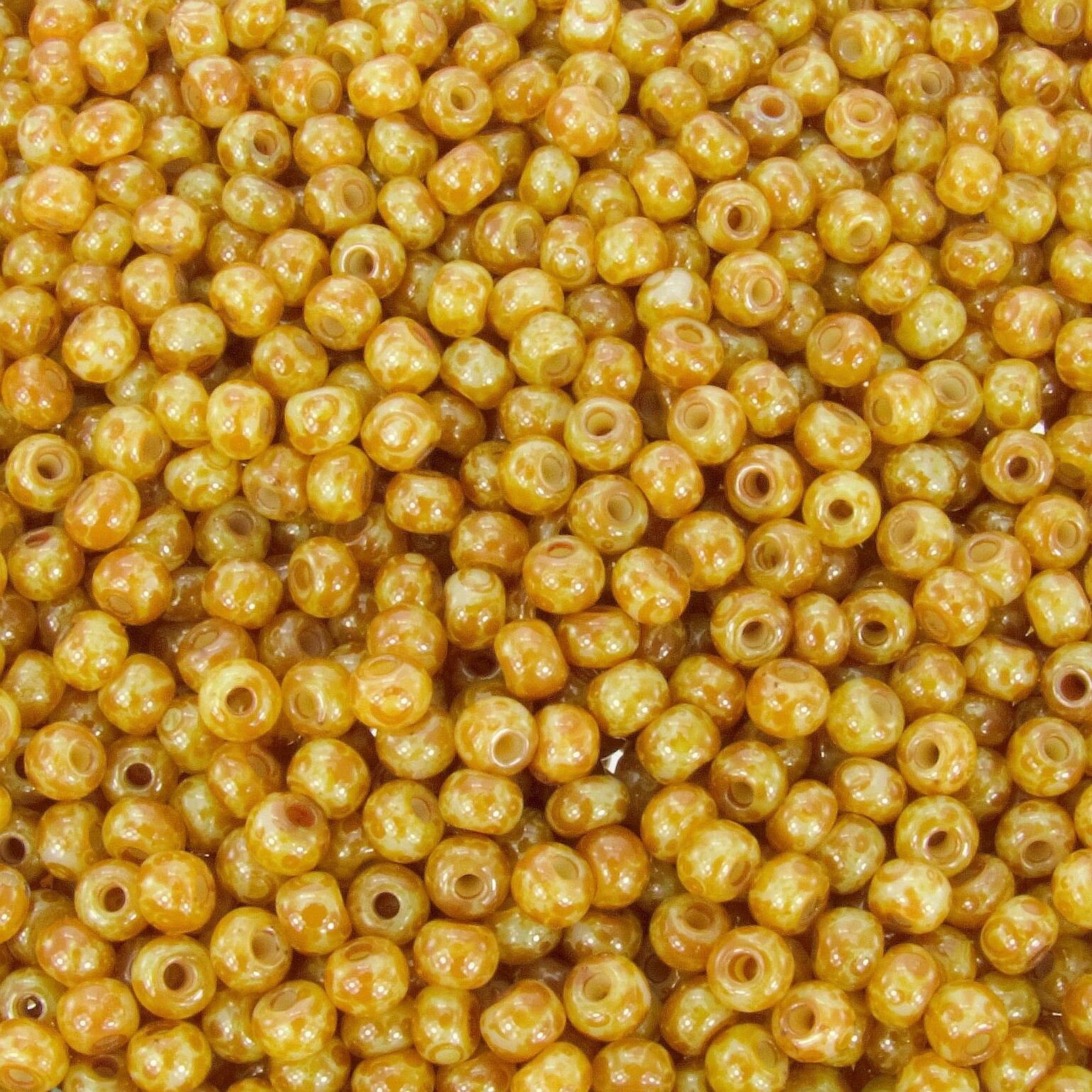 6/0 Honey Opal Picasso Czech Glass Seed Beads 20 Grams CS268