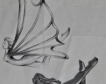Flying Nymph Lead Figurine Stained Glass Supplies
