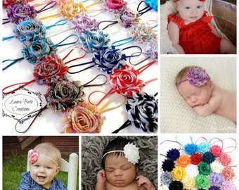 Baby Girl Headbands, Infant Headbands, You Pick Quantity, Shabby Chic Rose Headband, Newborn Headband, Headband Set,Baby Gift Set,Photo Prop