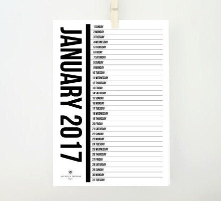 2017 printable monthly vertical calendar wall calendar