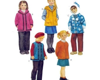 Toddler & Child Zippered Hooded Jacket or Vest with Skirt and Pants UNCUT Sewing Pattern Child's Size 3 4 5 Breast 22-24" McCall's 2973 S