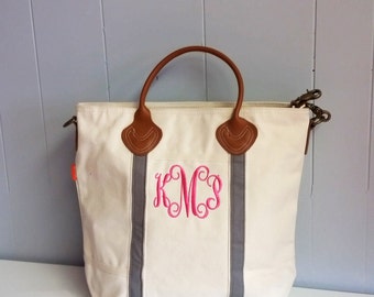 Monogrammed Canvas Tote, Monogrammed Laptop Bag, canvas tote bag, Shoulder Bag, monogrammed gifts, monogram Tote Bag, Travel Tote,
