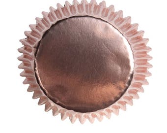 Metallic Rose Gold Foil Cupcake Liners Baking Cups- 45 Ct.