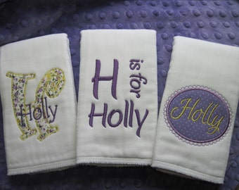 Personalized Baby Girl MINI Burp Cloths