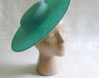 Large Aqua Green Saucer Hat Base Straw Fascinator Hat Form for DIY Hat Millinery Supply Round Shape 12 inch Wide Brim