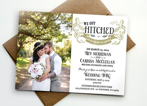 Post wedding reception invitation / We got hitched