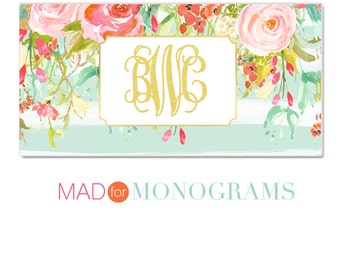 Personalized License Plate - Monogrammed License Plate - Preppy Floral Car Tag - Custom License Plate