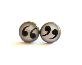 Quotation Mark Earrings - Gift For Writer - Reader Earrings - Writer Earrings - Book Lovers - Punctuation Posts - Journalist gift