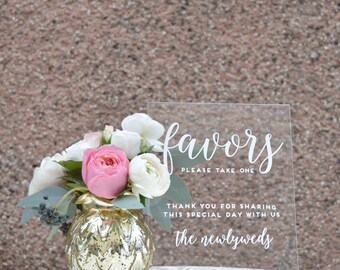 Acrylic Favor Sign - 8x10 - Acrylic Wedding Sign
