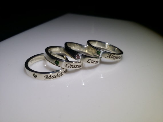 Sterling silver stackable Ring. Mother's birthstone stack ring or personal solitaire ring.