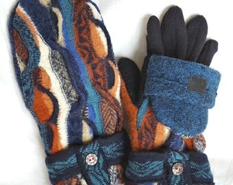 Recycled Wool Sweater Mittens Glittens & More by ReEwesIt on Etsy