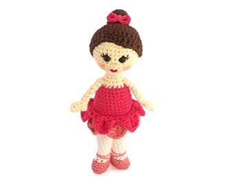 Amigurumi Doll Pattern Ballerina Crochet Doll Ballet Stuffed Animal Girl Doll Pattern