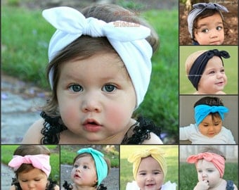 Top knot baby girl headband, 22 colors, baby head wrap, knot tie, infant headbands, 1st birthday, newborn headbands, white knot headband,