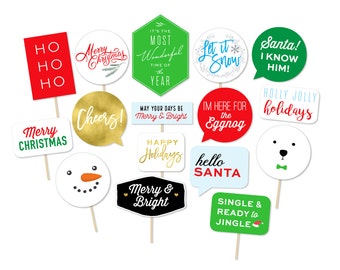 Thanksgiving &amp; Christmas PHOTO BOOTH PROPS Printables diy