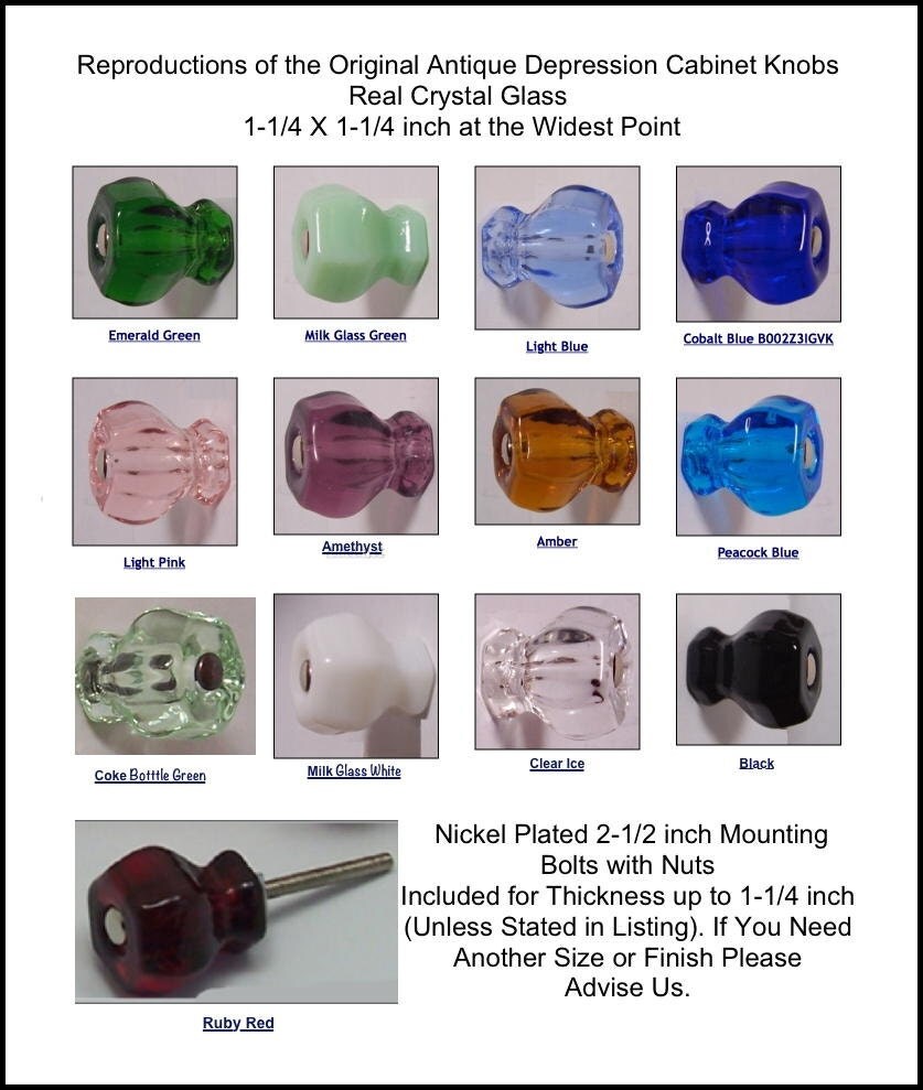 Crystal Glass Knob Pulls Perfect Reproductions