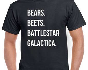 The Office T-Shirt - Bears Beets Battlestar Galactica Shirt - Dunder Mifflin Shirt - Funny Office TV show shirt - Michael Scott T-Shirt