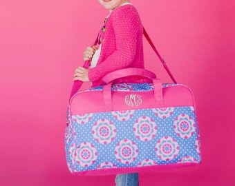 Zoey Monogrammed Duffel Bag | Toddler Girls Duffle Bag | Girls Monogrammed Weekender | Personalized Weekender | Monogrammed Girls Travel Bag