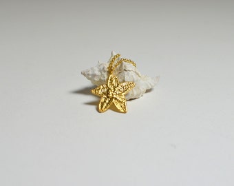 sterling starfish necklace, gold starfish, summer wedding jewelry, bridesmaid necklace, nautical pendant, under 50, silver starfish