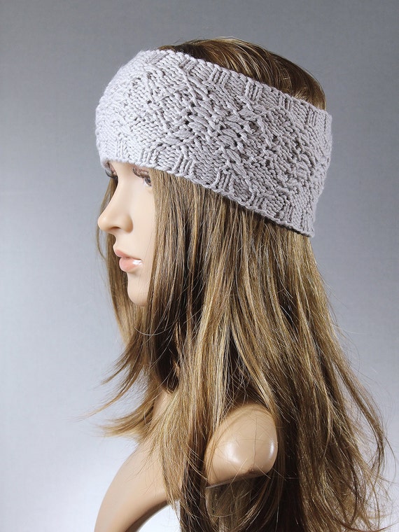 wool knit earwarmer knit head wrap knitted headband chunky