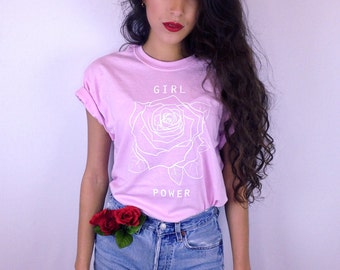 Girl Power Tshirt • Feminist Shirt • Feminism Tee • Women's Movement • Girl Power Shirt « g500lightpink «« (basic, tee) «