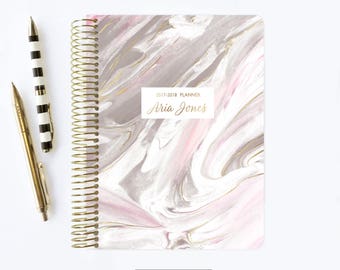 2017 - 2018 Planner | 2017 Planner | 12 Month Planner | 2017 Calendar | Student Planner | Professional Planner | Agenda | Marble Planner