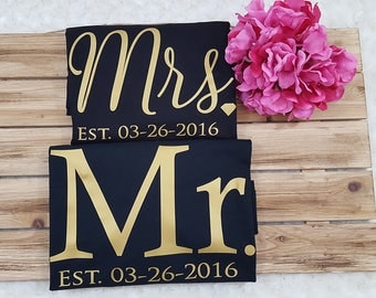 MR and MRS, mr and mrs shirt, mrs and mr set, wedding gift, custom mr mrs, wedding shirt set, bride and groom gift, bridal shower, bride