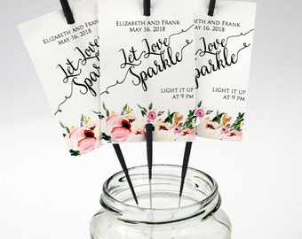 EDITABLE Wedding Sparkler Tag | Printables | DIY | Let Love Sparkle | PDF