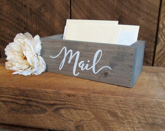 Beach home decor, beach office decor, mail holder, mail organizer, desk organizer, office storage, wedding gift, housewarming gift, mom gift