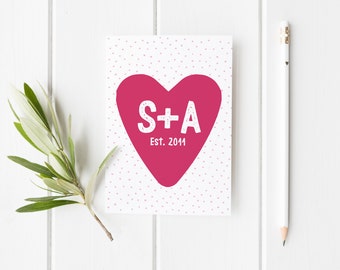 Personalised Anniversary Card, Cute Anniversary Card, Valentines Day Card, First Anniversary Her, Anniversary Card Wife, Card Husband