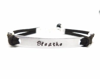 Breathe Bracelet | Yoga Bracelet | Mantra Bracelet | Yoga Jewelry | Meditation Bracelet | Yoga Gift | Spiritual Jewelry | Yoga Inspired