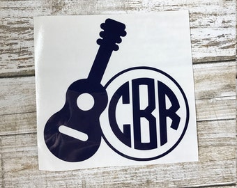 Guitar Monogram Decal / monogram sticker / guitar decal / guitar sticker / monogram decal / car monogram / laptop decal / guitar decal
