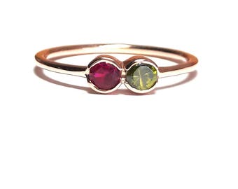 Birthstone Mothers Ring-Channel Birthstone Ring-Mothers Ring-Family Ring-925K Silver Zirconia Handmade Channel Birthstone Ring