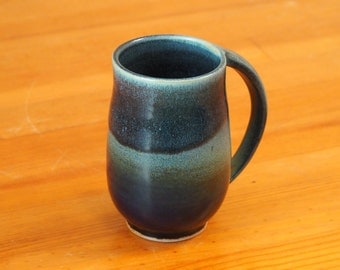 Coffee Mug - Ceramic, Handmade Pottery, Blue