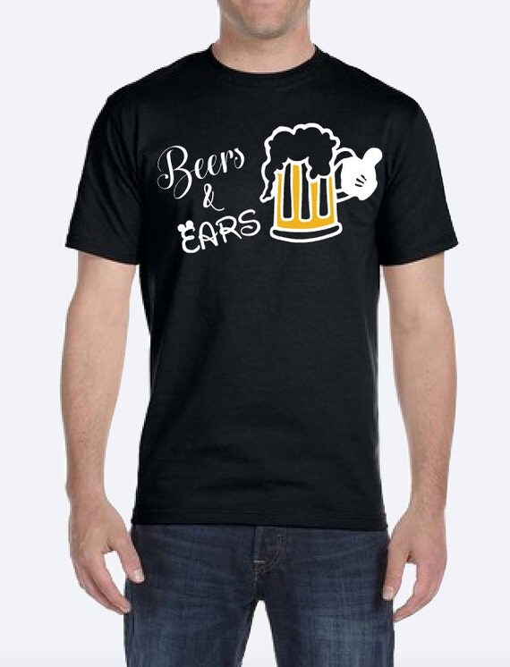 Mens Epcot Food and Wine T shirt Beers and Ears Black T shirt