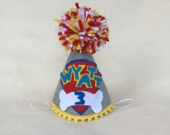 Personalized Boys Paw Patrol Themed Mini Birthday Hat