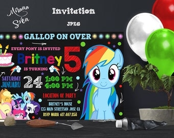 My Little Pony Birthday Invitation, My Little Pony Birthday, My Little Pony Invitation, My Little Pony Party, My Little Pony