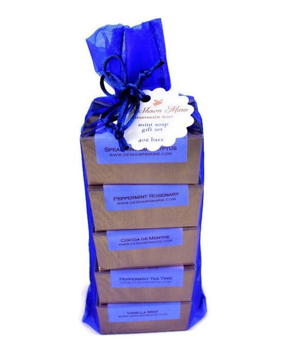 Soap Gift Set - Christmas Gift - Soap Christmas Gift - Soap Gift Bag - Holiday Gift Set - Vegan Gift - 5 different scent combination choices