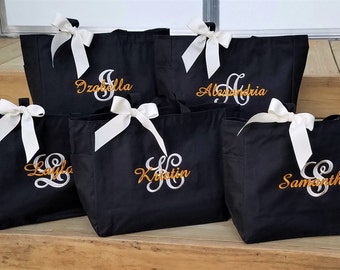 Set of 9 Bridesmaid Tote Bag Monogrammed Bags for Bride Bridesmaid Maid of Honor