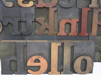 Large Wood Letterpress Letters / Printing Press Blocks Alphabet / Pick Your Letters
