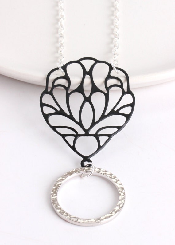 Eyeglass Holder with Butterfly Wing in Black Womens Reading