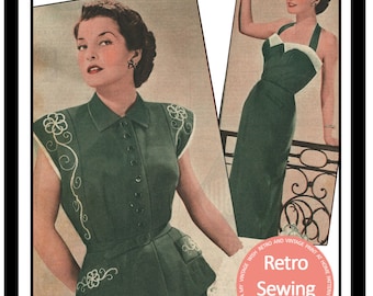 1950s Halter Dress & Bolero Vintage Sewing Pattern - Paper Sewing Pattern - Rockabilly - Pin Up