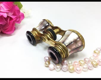 Ladies Vintage Opulent Mother of Pearl Iris Paris Opera Glasses, Paris Binoculars For Theater, Symphony, Ballet, Gift #A977