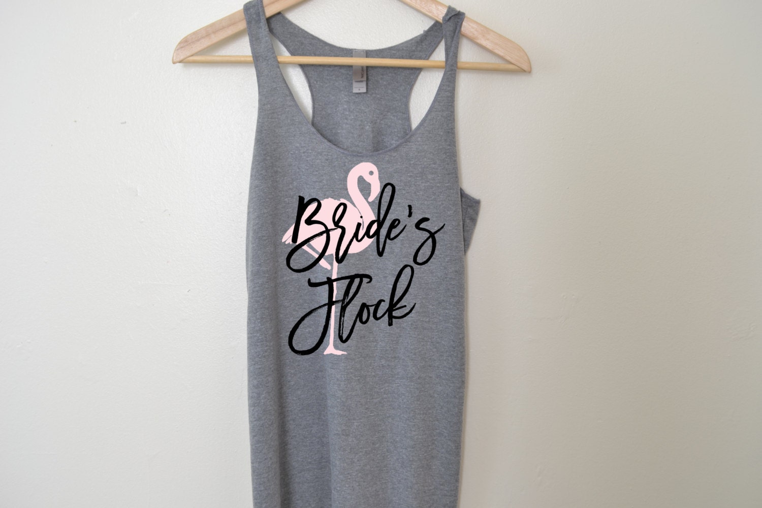 Brides Flock Flamingo Bridesmaid Tank Bachelorette Party 