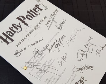 Harry Potter and Philosophers Stone Film Movie Script with Signatures/Autographs Reprint