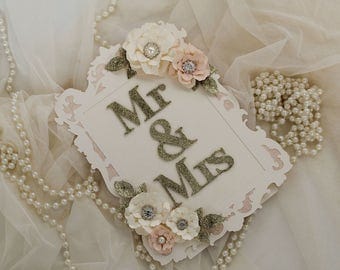 pink and gold Mr and Mrs sign, glitter wedding decoration, pink champagne , pink wedding decorations , pink and gold wedding,wedding sign